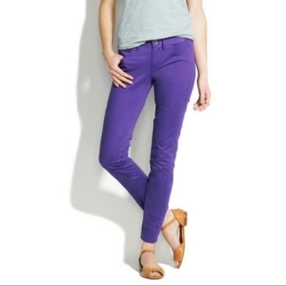 MADEWELL Purple Mid Rise Skinny Ankle Pants Size 2 - Picture 1 of 8